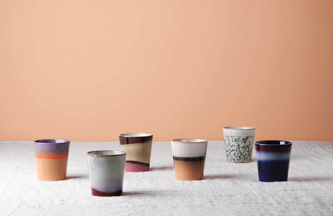 HKliving - Set of 4 70s Ceramics Americano Mugs